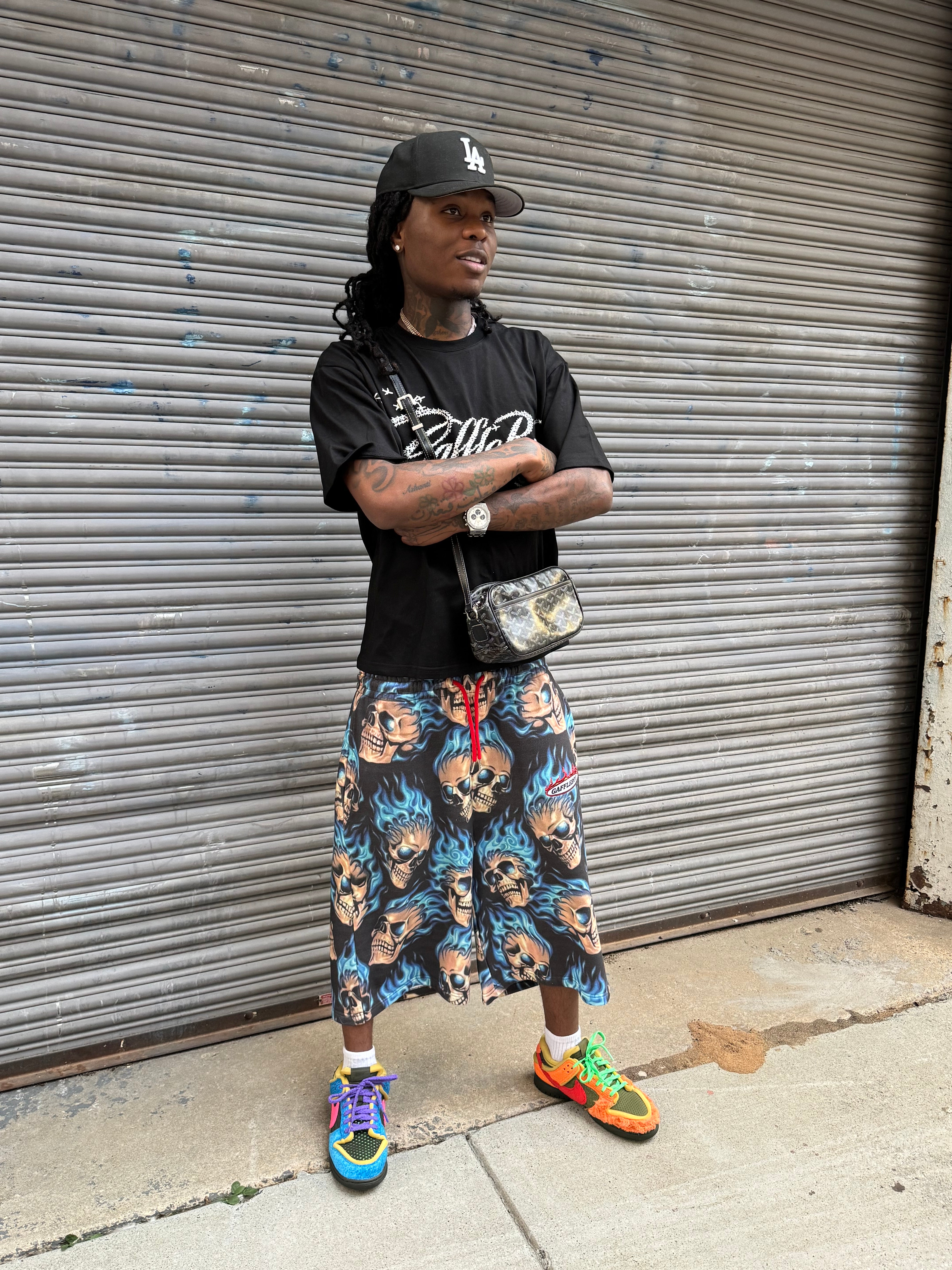 Flame 3/4 Shorts (Blue)